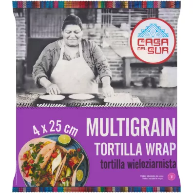 Casa del Sur Wrap wieloziarnisty 25 cm 4 x 60 g