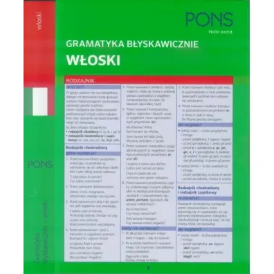 B�yskawicznie gramatyka w�oska PONS
