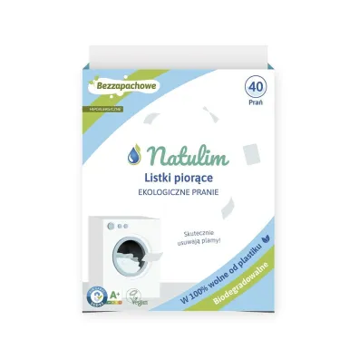Natulim Eko listki do prania, Bezzapachowe 40 szt.