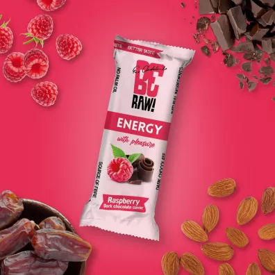 BeRaw Baton Raspberry choco power zestaw 6 x 40 g