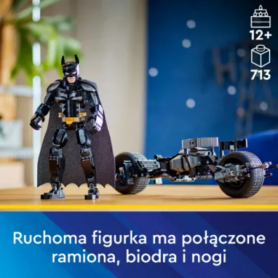 LEGO DC Batman Figurka Batmana do zbudowania i batcykl 76273