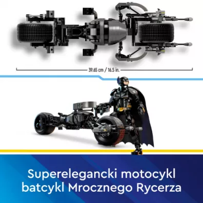 LEGO DC Batman Figurka Batmana do zbudowania i batcykl 76273