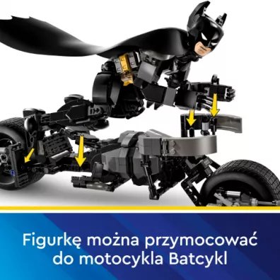 LEGO DC Batman Figurka Batmana do zbudowania i batcykl 76273
