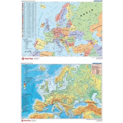 Podkad dwustronny z map Europy