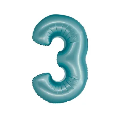 Godan Balon foliowy Smart cyfra 3 niebieski matowy 76cm