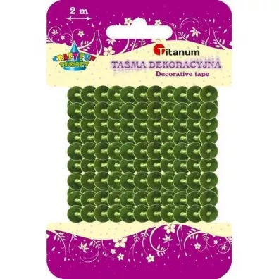 Titanum Cekiny na ta�mie zielone 6mm, 2 m
