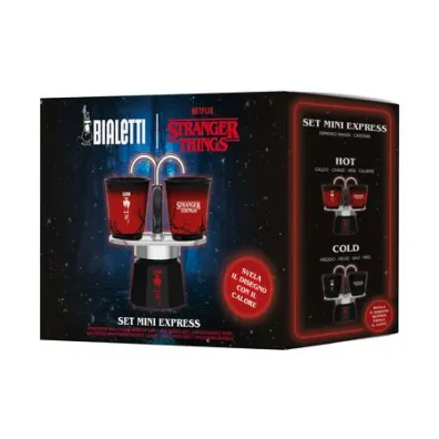 Bialetti Mini Express Stranger Things 2tz + 2 Fili�anki nadruk termochromowy