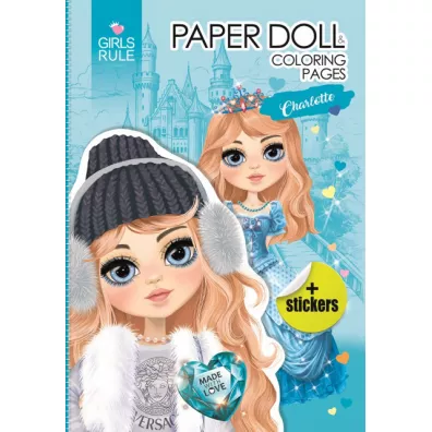 Papierowa lalka do wycinania z naklejkami Charlotte Fresh