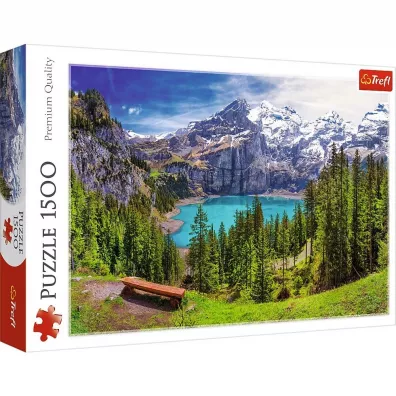 Puzzle 1500 el. Jezioro Oeschinen, Alpy, Szwajcaria Trefl