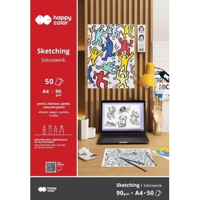 Happy Color Blok szkicowy A4/50 ark, 90g - M�ody Artysta
