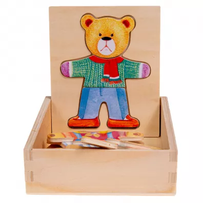 Ukadanka drewniana 18 el. Misiek chopiec Smily Play