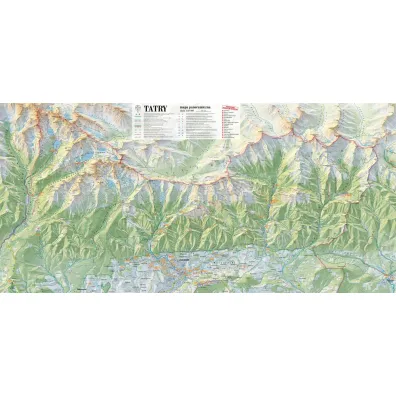 Tatry Mapa panoramiczna laminowana mapa turystyczna 1:28 000