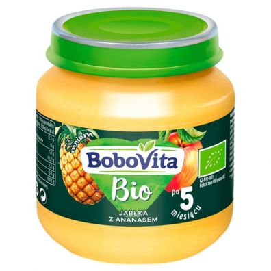 BoboVita Przecier owocowy Jabka z ananasem po 5. miesicu 125 g Bio