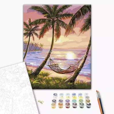 Brushme Malowanie po numerach - Rajski zak�tek 40x50cm