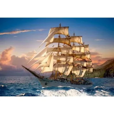Puzzle 1500 el. �eglowanie o zachodzie s�o�ca Castorland