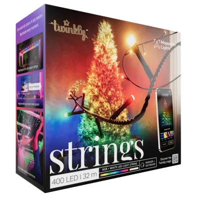 Twinkly Strings 400 Led RGBW black wire Plug F (EU type) 32 m