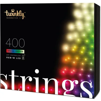 Twinkly Strings 400 Led RGBW black wire Plug F (EU type) 32 m