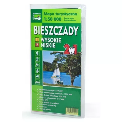 Mapa turystyczna Bieszczady Wysokie i Niskie 2w1 1:50 000