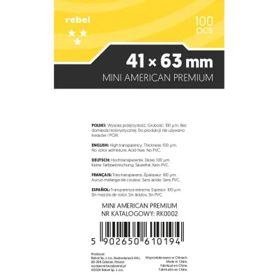 Rebel Koszulki Mini American Premium 41 x 63 mm 100 szt.