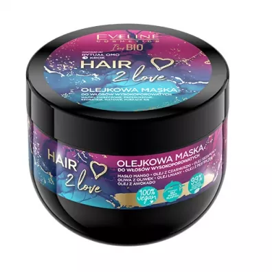 Eveline Cosmetics Hair 2 Love olejkowa maska do w�os�w wysokoporowatych, zniszczonych, suchych i matowych 300 ml