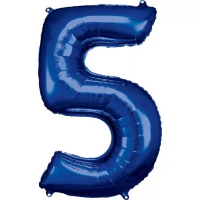 Amscan Balon foliowy cyfra 5 niebieska 57x86cm