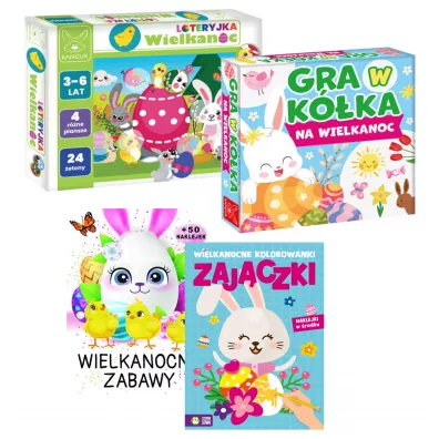 Pakiet: Loteryjka. Wielkanoc, Gra w k�ka na Wielkanoc, Wielkanocne kolorowanki. Zaj�czki, Wielkanocne zabawy