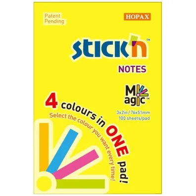 Stickn Notes samoprzylepny neon mix 51x76mm 100 kartek