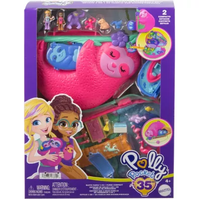 Polly Pocket. Kompaktowa torebka Rodzina leniwc�w Mattel