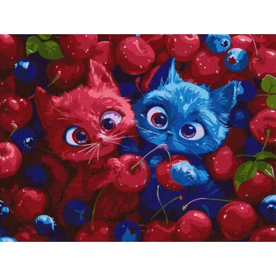 Ideyka Malowanie po numerach - Puszyste jagody 30x40cm