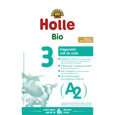 Holle Mleko A2 krowie 3 nast�pne dla niemowl�t po 6 miesi�cu 400 g Bio