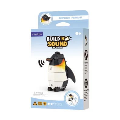 Puzzle 3D Buduj i s�uchaj Pingwin cesarski mierEdu