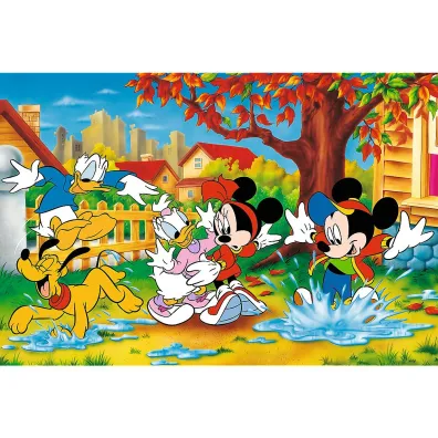 Puzzle 160 el. Zabawa w ka�u�ach Disney Mickey Mouse Trefl