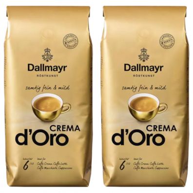 Dallmayr Crema d`Oro. Kawa ziarnista Zestaw 2 x 1 kg