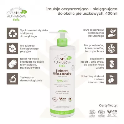 Alphanova Bebe Bio, Delikatny Balsam Oliwny dla niemowl�t 400 ml