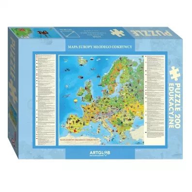 Puzzle 200 el. Mapa Europy M�odego Odkrywcy ArtGlob