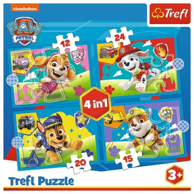 Puzzle 4w1 - Biegn�ce Pieski (12+15+20+24 el.) Trefl