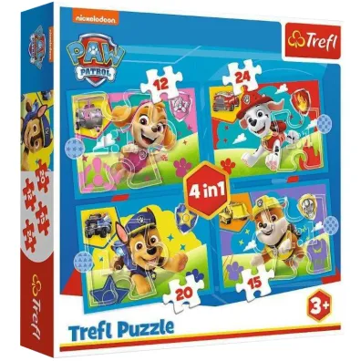 Puzzle 4w1 - Biegn�ce Pieski (12+15+20+24 el.) Trefl