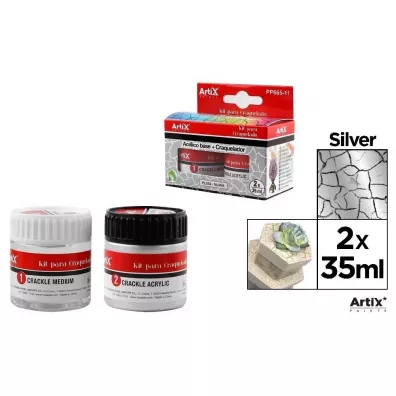 Artix Farba akrylowa srebrny 35ml + �rodek tworz�cy