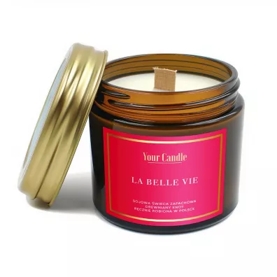 Your Candle wieca sojowa zapachowa z drewnianym knotem la belle vie 120 ml