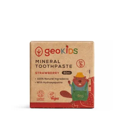 Georganics GeoKIDS, Mineralna pasta do z�b�w dla dzieci w s�oiku, Strawberry 60 ml