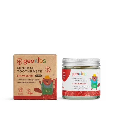 Georganics GeoKIDS, Mineralna pasta do z�b�w dla dzieci w s�oiku, Strawberry 60 ml