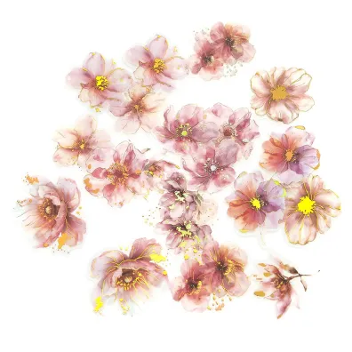 dpCraft Naklejki po�yskuj�ce Pet Kwiaty Pink Blush 20 szt.