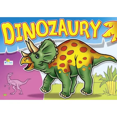 Kolorowanka. Dinozaury - Dino zielono ��ty z rogami (A4, 16 str.)