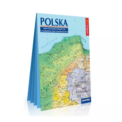 Polska. Mapa og�lnogeograficzna i administracyjno - samochodowa laminowana XXL