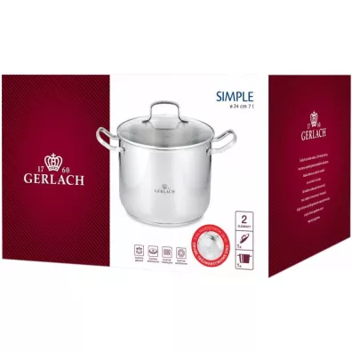 Gerlach Garnek z pokrywk� 24cm simple