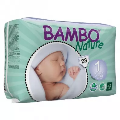Bambo Nature Pieluszki 1 Newborn (2-4 kg) 28 szt.
