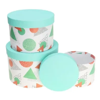 Rozette Pude�ko Flower Box zielony 3 szt.