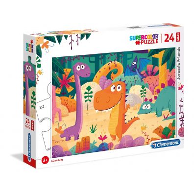 Puzzle Supercolor Maxi 24 el. Jurassic Friends Clementoni