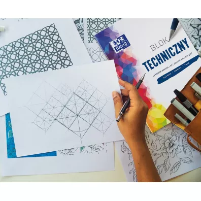 Oxford Blok techniczny A4 biay 10 kartek