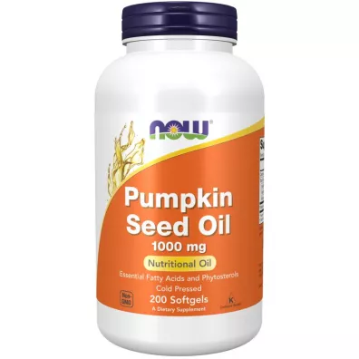 Now Foods Olej z nasion dyni 1000 mg (pumpkin seed oil) Suplement diety 200 kaps.